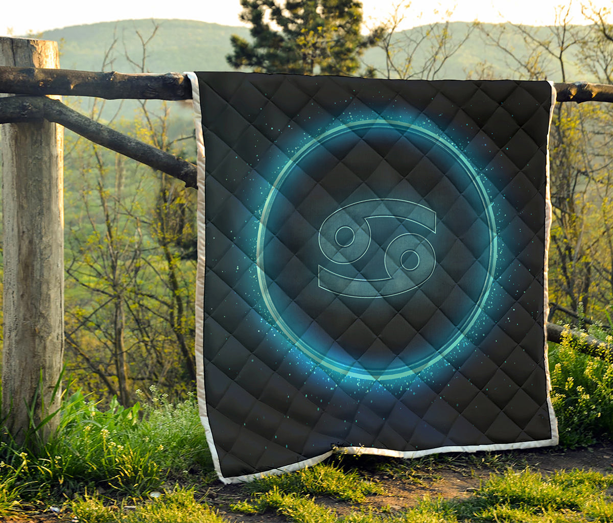 Blue Cancer Zodiac Sign Print Quilt