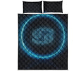 Blue Cancer Zodiac Sign Print Quilt Bed Set