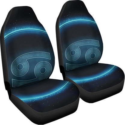 Blue Cancer Zodiac Sign Print Universal Fit Car Seat Covers