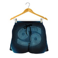 Blue Cancer Zodiac Sign Print Women's Shorts