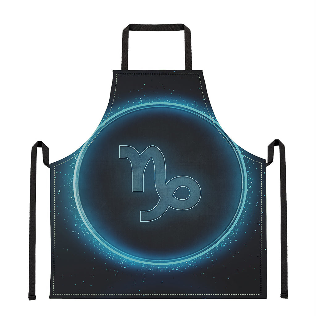 Blue Capricorn Zodiac Sign Print Apron