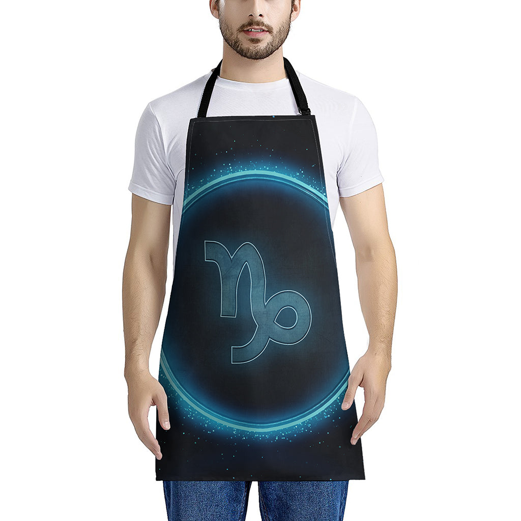 Blue Capricorn Zodiac Sign Print Apron