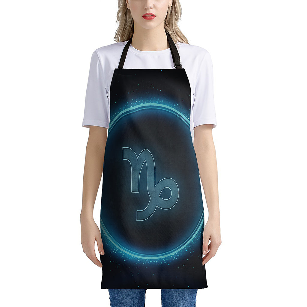 Blue Capricorn Zodiac Sign Print Apron