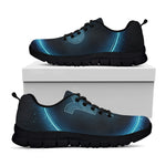 Blue Capricorn Zodiac Sign Print Black Sneakers