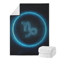 Blue Capricorn Zodiac Sign Print Blanket