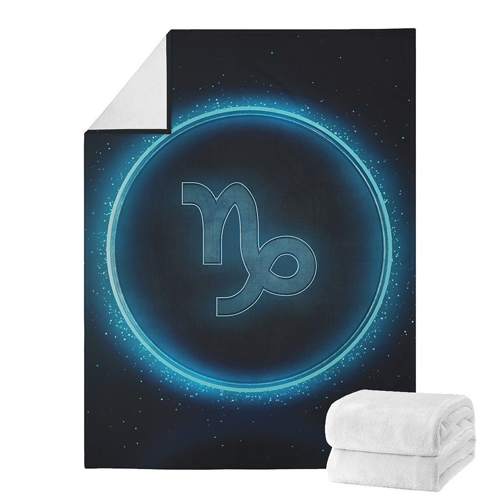 Blue Capricorn Zodiac Sign Print Blanket