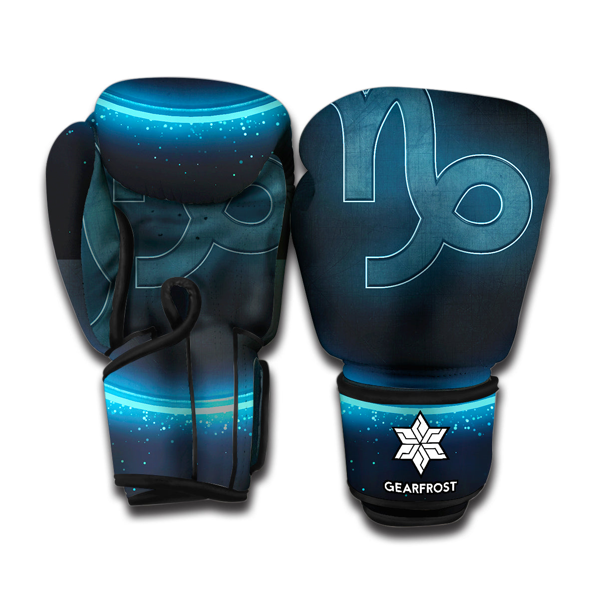 Blue Capricorn Zodiac Sign Print Boxing Gloves