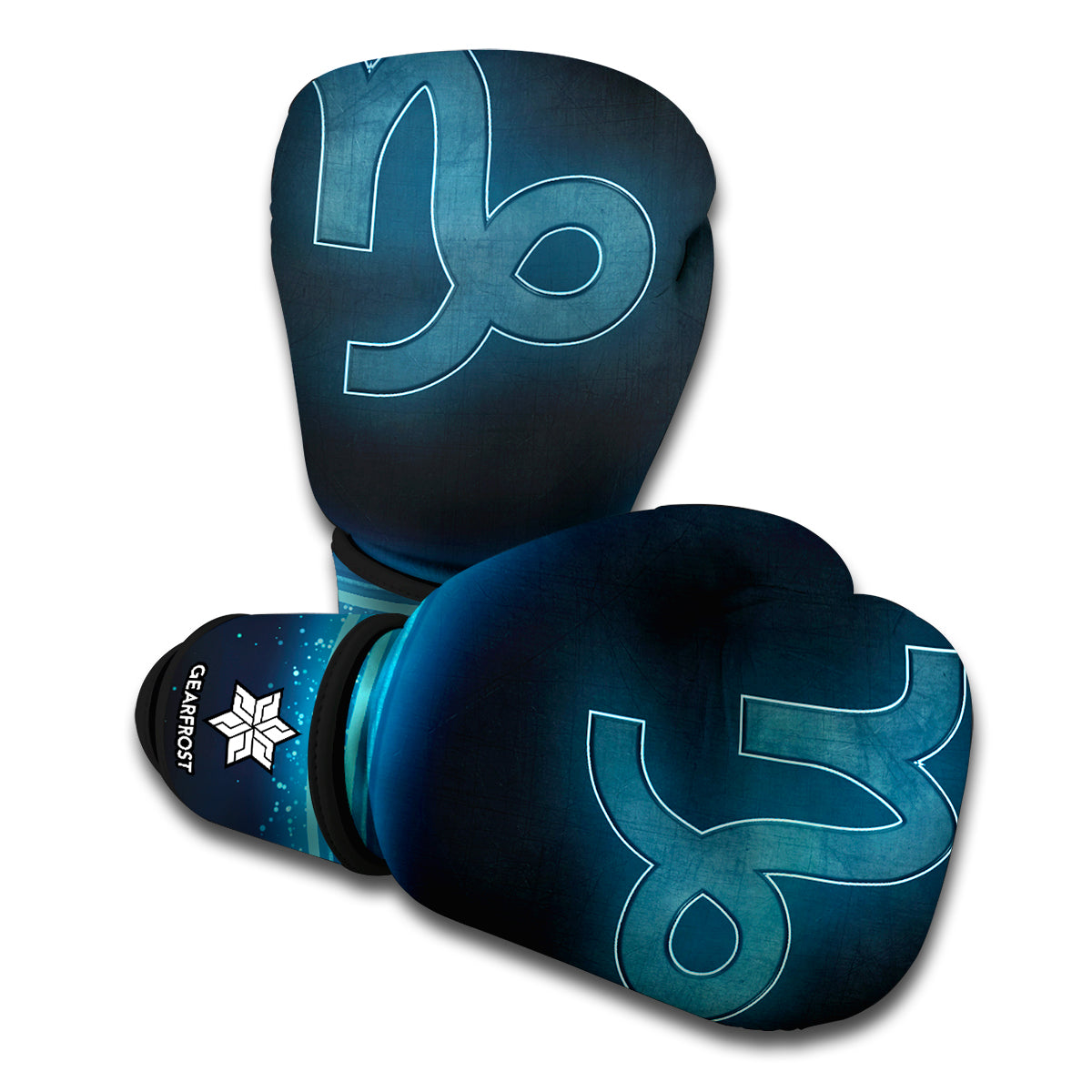 Blue Capricorn Zodiac Sign Print Boxing Gloves