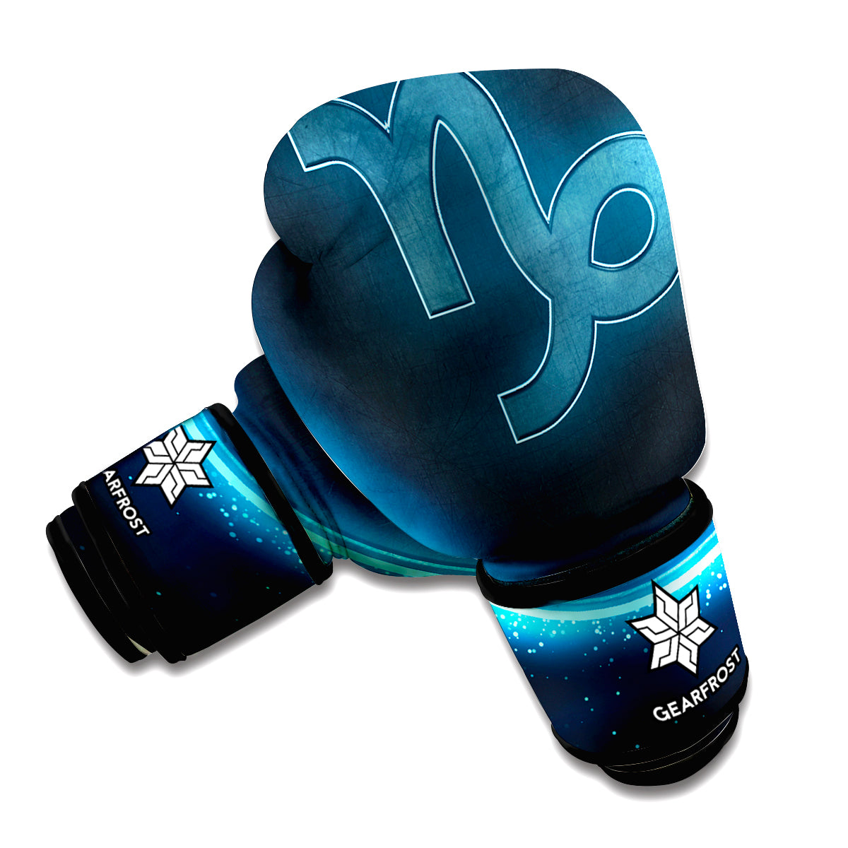 Blue Capricorn Zodiac Sign Print Boxing Gloves