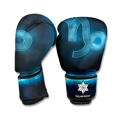 Blue Capricorn Zodiac Sign Print Boxing Gloves