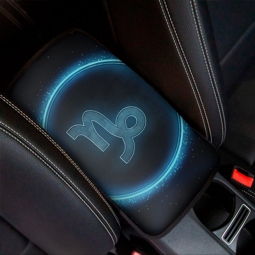 Blue Capricorn Zodiac Sign Print Car Center Console Cover