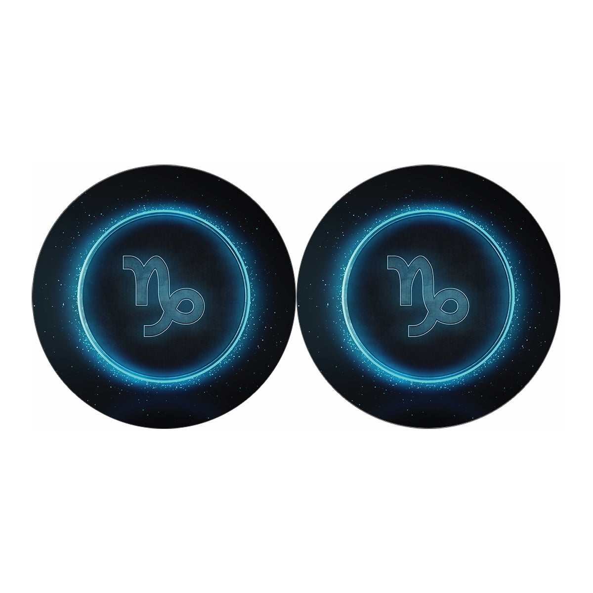 Blue Capricorn Zodiac Sign Print Car Coasters