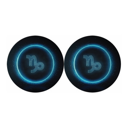 Blue Capricorn Zodiac Sign Print Car Coasters