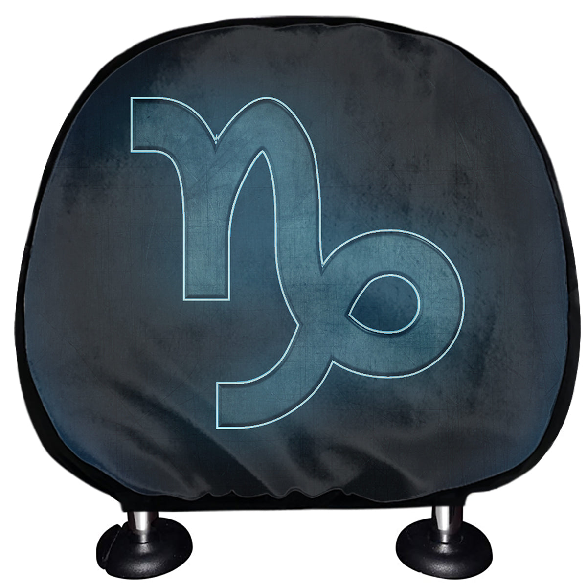 Blue Capricorn Zodiac Sign Print Car Headrest Covers
