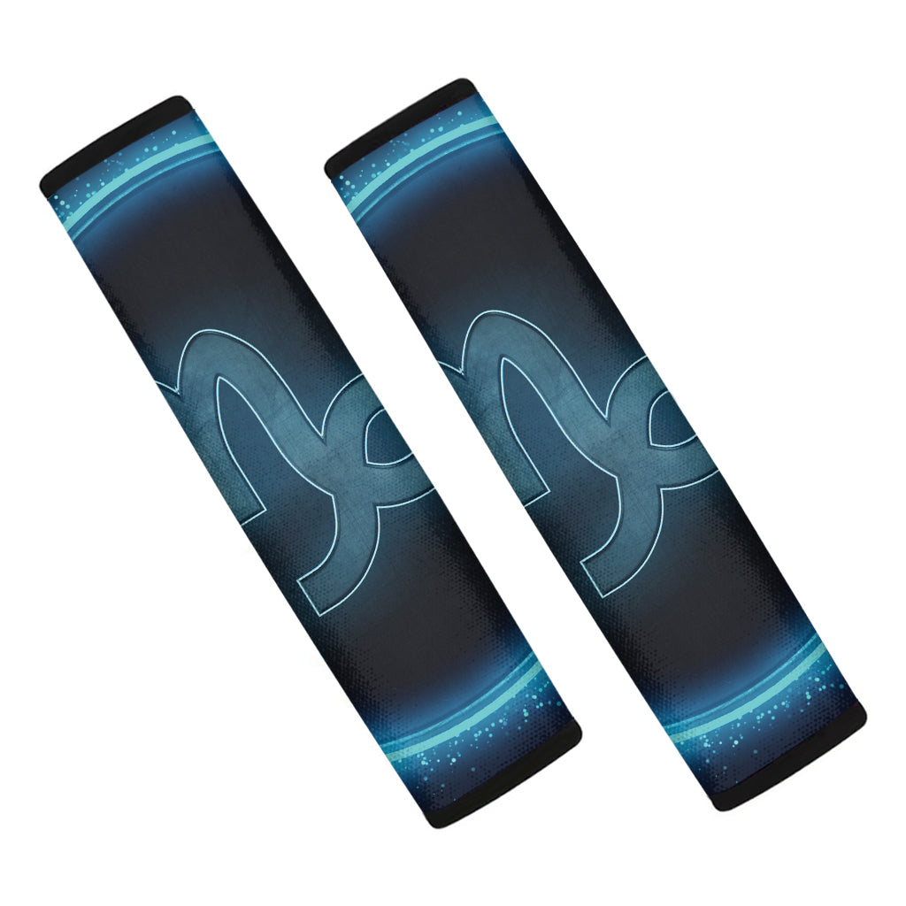 Blue Capricorn Zodiac Sign Print Car Seat Belt Covers
