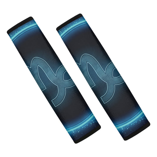 Blue Capricorn Zodiac Sign Print Car Seat Belt Covers
