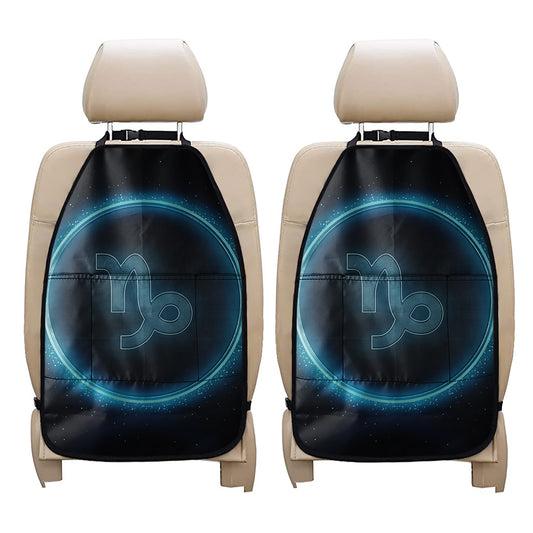 Blue Capricorn Zodiac Sign Print Car Seat Organizers