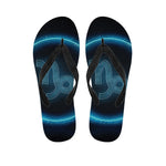 Blue Capricorn Zodiac Sign Print Flip Flops