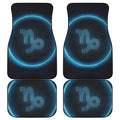 Blue Capricorn Zodiac Sign Print Front and Back Car Floor Mats