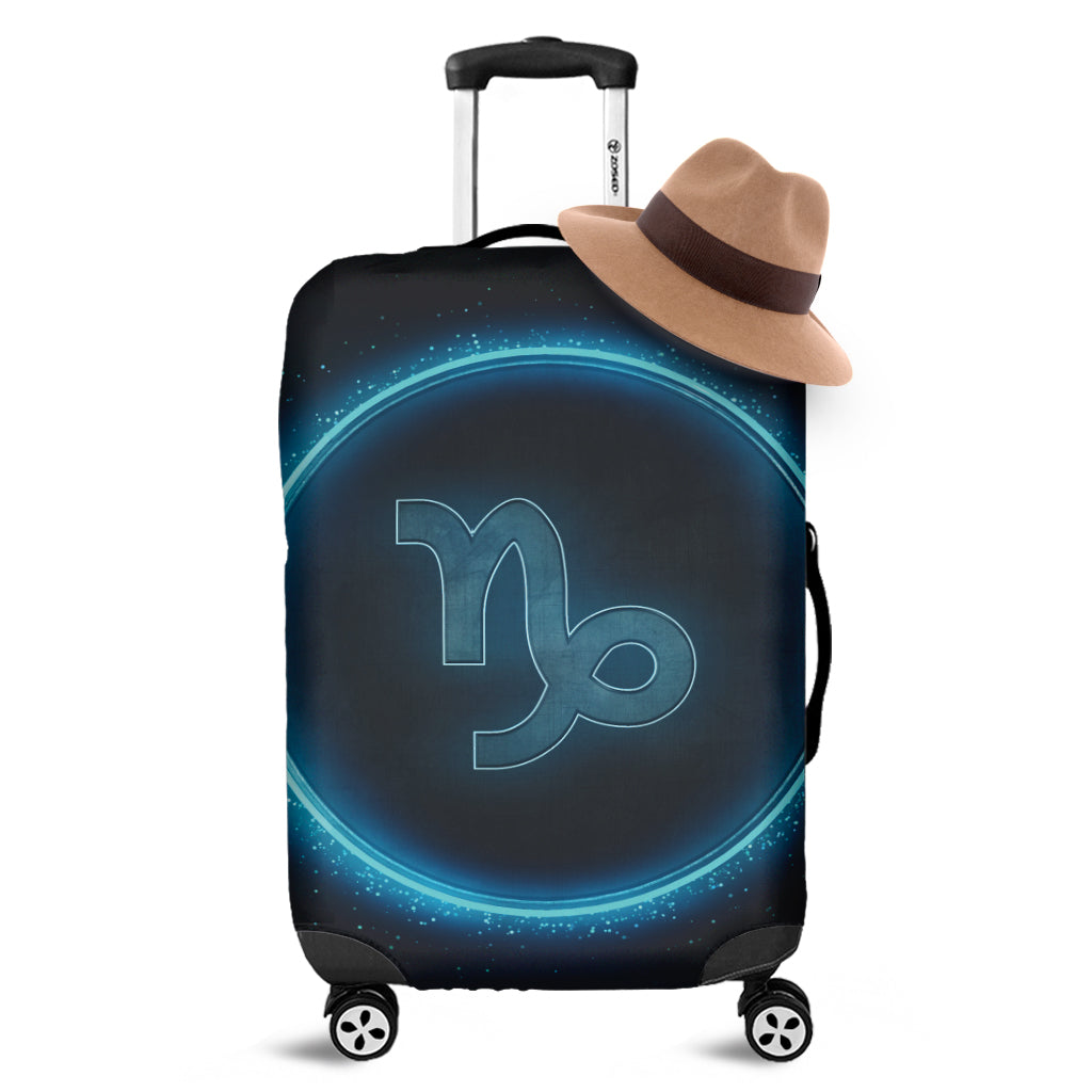 Blue Capricorn Zodiac Sign Print Luggage Cover