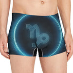 Blue Capricorn Zodiac Sign Print Men's Boxer Briefs