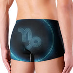 Blue Capricorn Zodiac Sign Print Men's Boxer Briefs