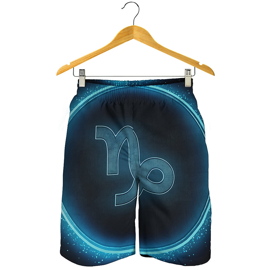 Blue Capricorn Zodiac Sign Print Men's Shorts