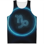 Blue Capricorn Zodiac Sign Print Men's Tank Top