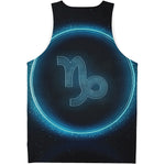 Blue Capricorn Zodiac Sign Print Men's Tank Top