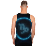 Blue Capricorn Zodiac Sign Print Men's Tank Top