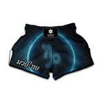 Blue Capricorn Zodiac Sign Print Muay Thai Boxing Shorts