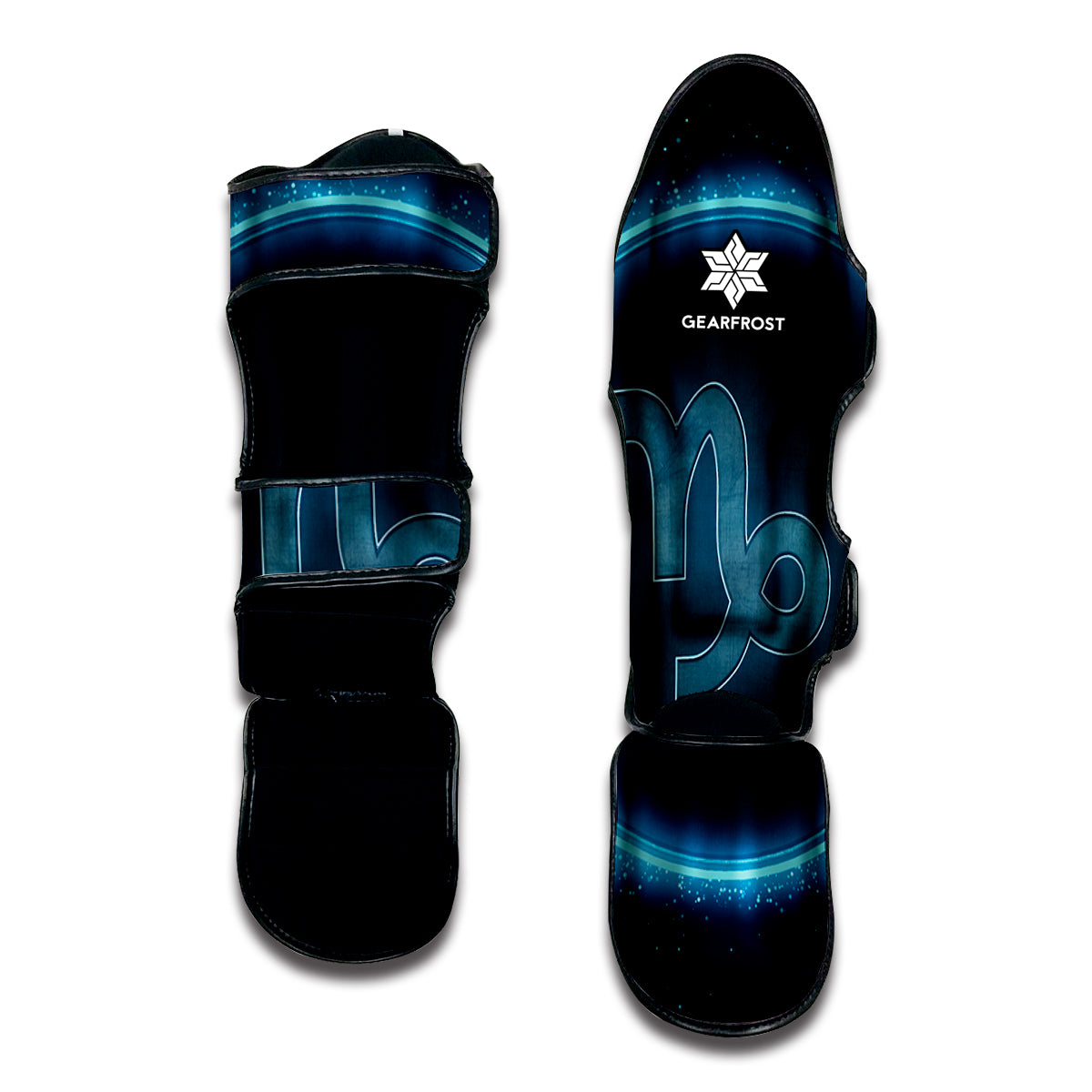 Blue Capricorn Zodiac Sign Print Muay Thai Shin Guard