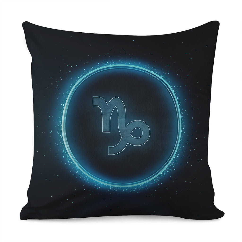 Blue Capricorn Zodiac Sign Print Pillow Cover
