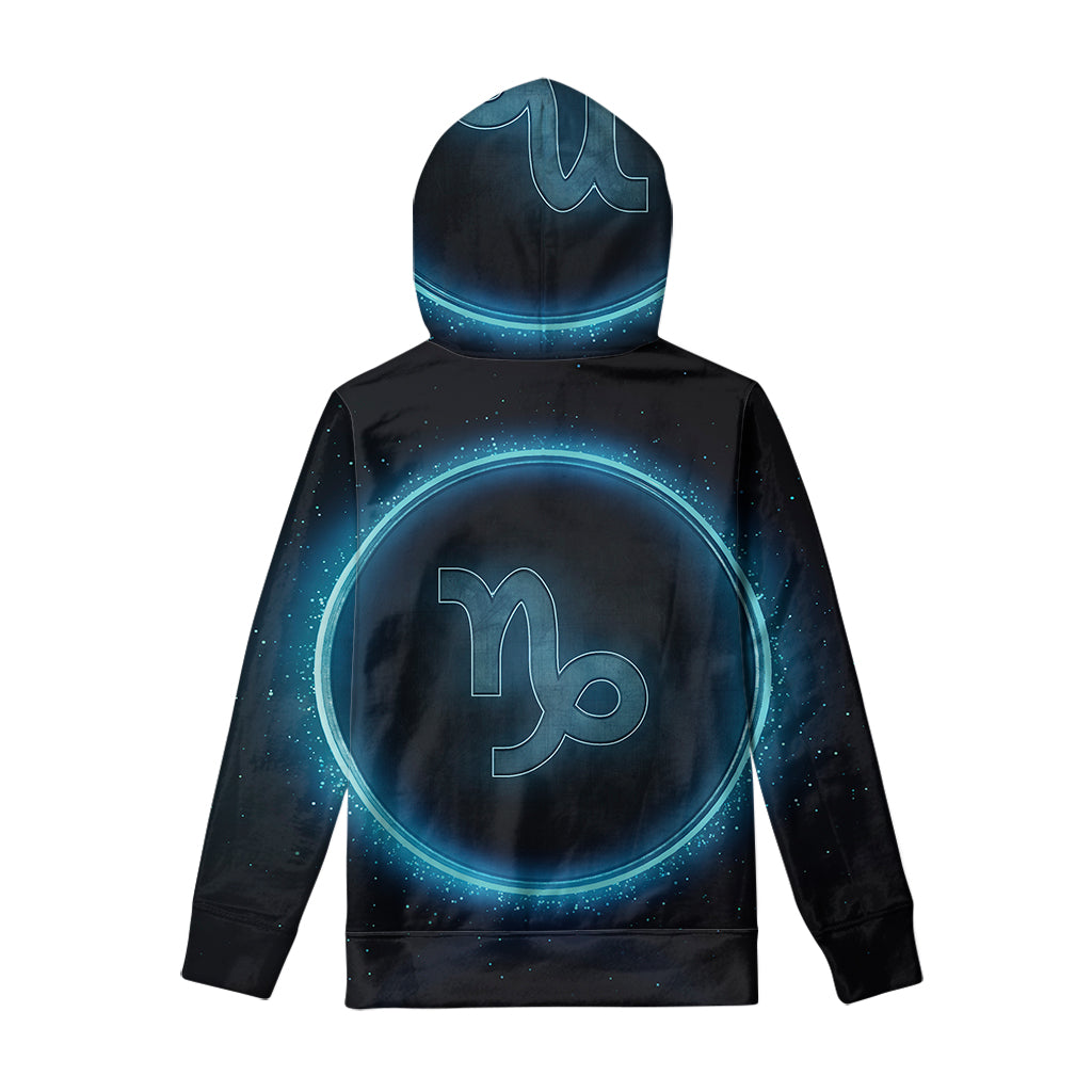 Blue Capricorn Zodiac Sign Print Pullover Hoodie