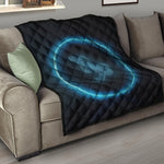 Blue Capricorn Zodiac Sign Print Quilt