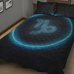 Blue Capricorn Zodiac Sign Print Quilt Bed Set