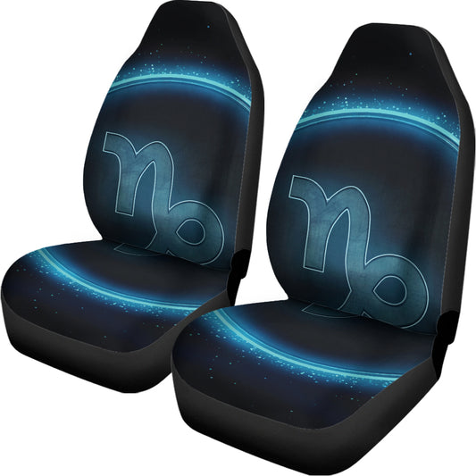 Blue Capricorn Zodiac Sign Print Universal Fit Car Seat Covers