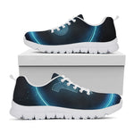 Blue Capricorn Zodiac Sign Print White Sneakers