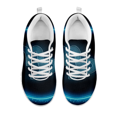 Blue Capricorn Zodiac Sign Print White Sneakers