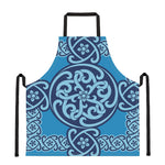 Blue Celtic Symbol Print Apron