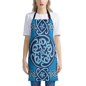 Blue Celtic Symbol Print Apron