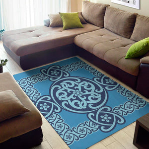 Blue Celtic Symbol Print Area Rug