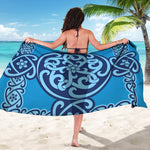 Blue Celtic Symbol Print Beach Sarong Wrap