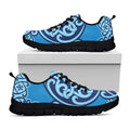Blue Celtic Symbol Print Black Running Shoes