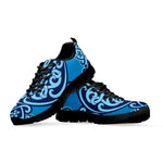 Blue Celtic Symbol Print Black Sneakers