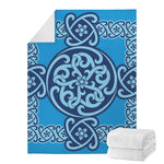 Blue Celtic Symbol Print Blanket