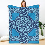 Blue Celtic Symbol Print Blanket