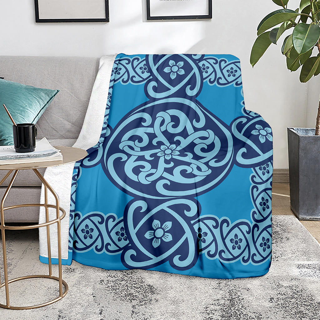 Blue Celtic Symbol Print Blanket