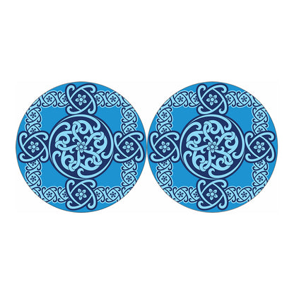 Blue Celtic Symbol Print Car Coasters