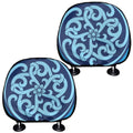 Blue Celtic Symbol Print Car Headrest Covers